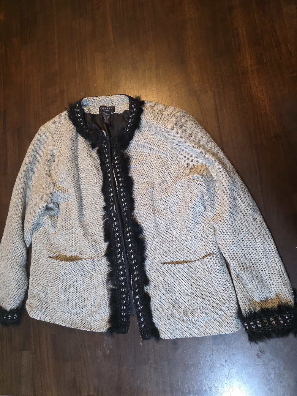Women’s Silk Jacket with Black Trim